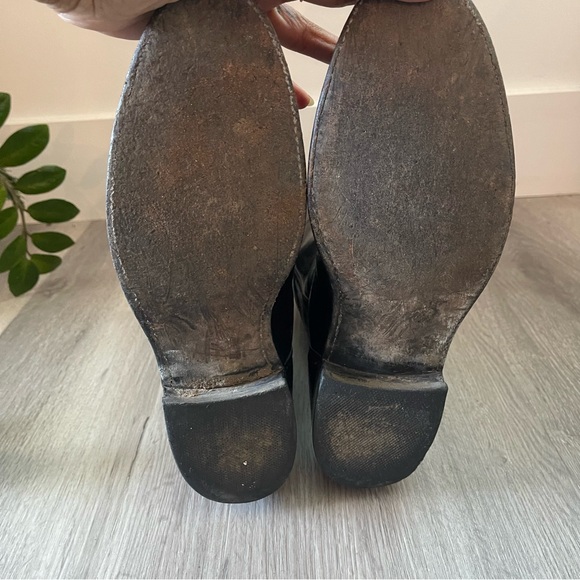 Dan Post Black Leather Western Cowboy Boots — W10 / M9D — Made in USA - Picture 7 of 14